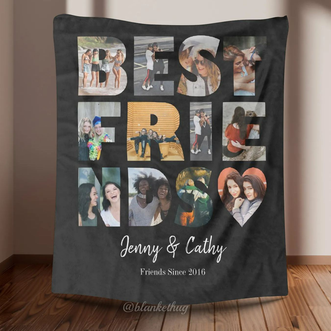 Custom 12 Photos Forever Fleece Blankets for Best Friends