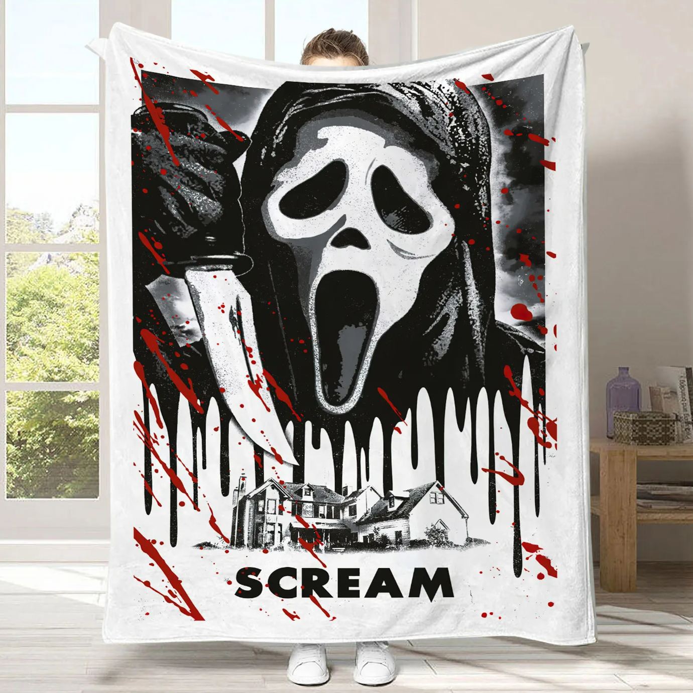 Horror Blanket Movie Ghost Throw Blanket Halloween