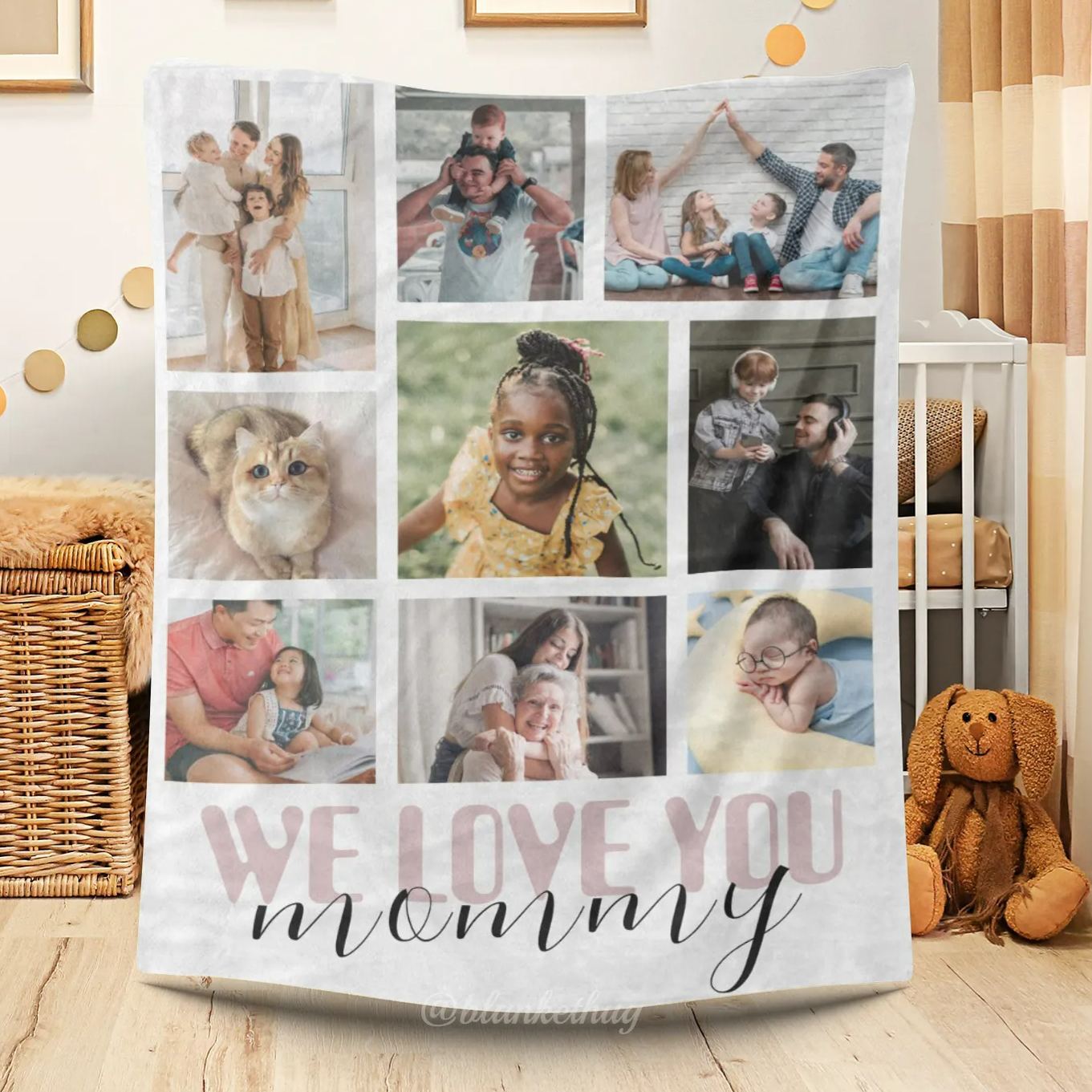 Personalized 9 Photos Mommy We Love You Fleece Blanket