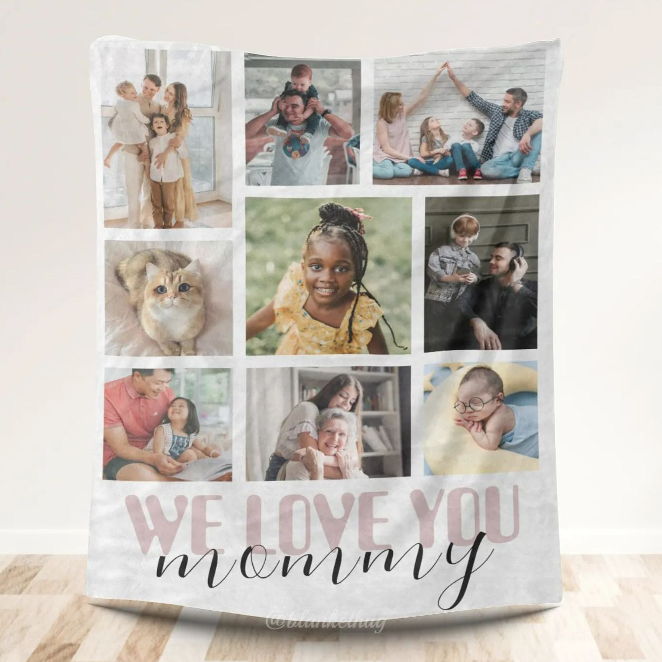  Personalized 9 Photos Mommy We Love You Fleece Blanket