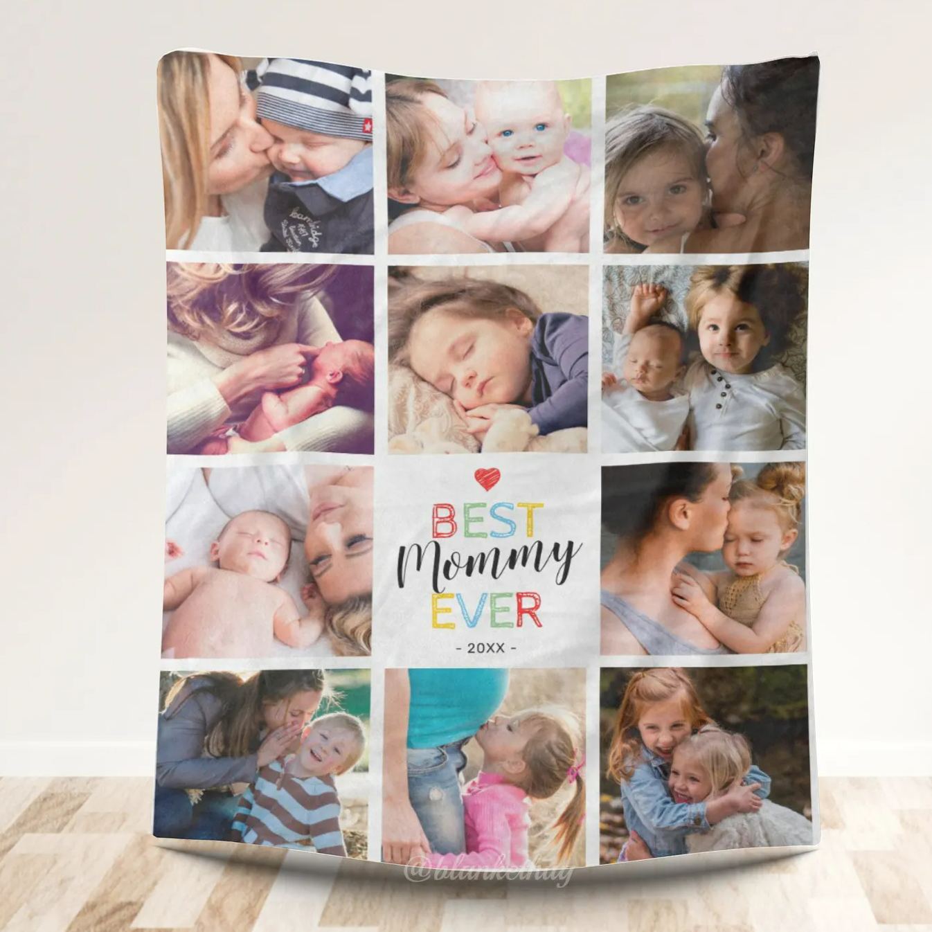Personalized 11 Photos Best Mommy Ever Fleece Blanket