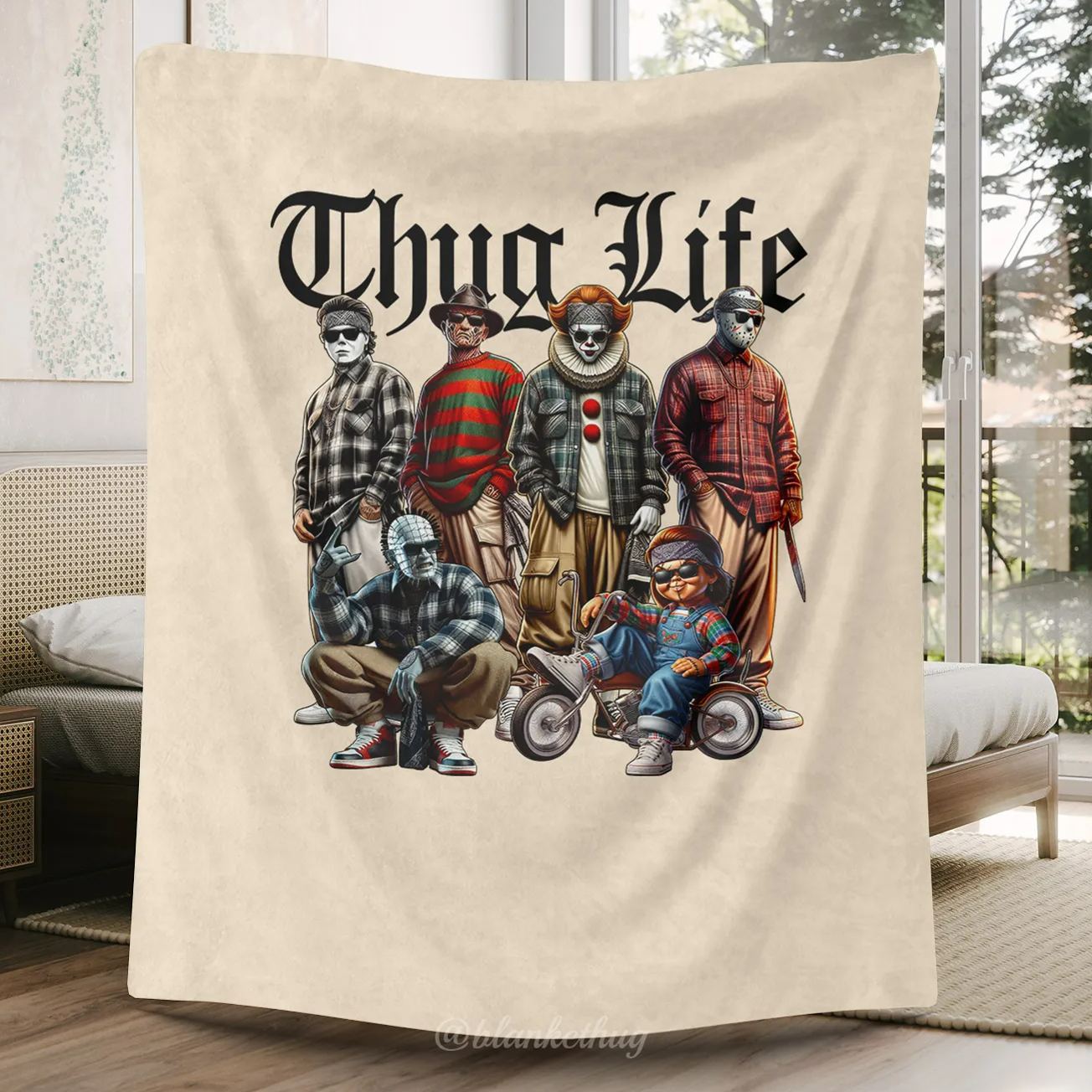 Vintage Halloween Horror Character Blanket 