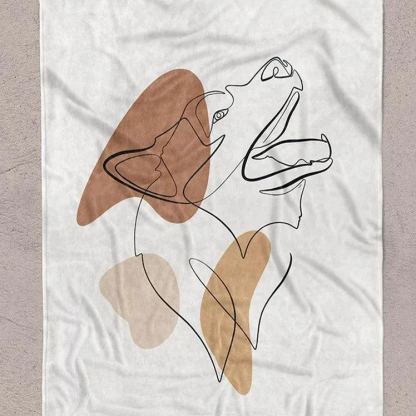 Custom Pet Line Art Blanket