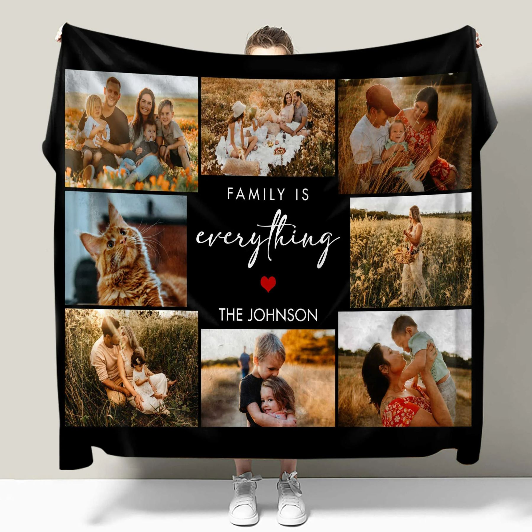 Family Is Everything 8 Photos Collage Blanket