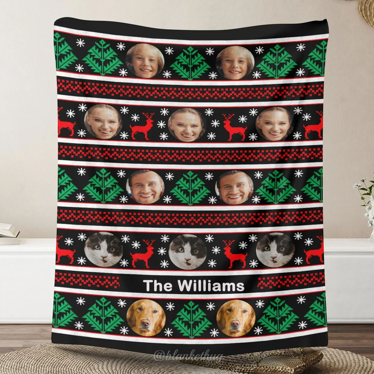 Holiday Sweater Fleece Photo Blanket