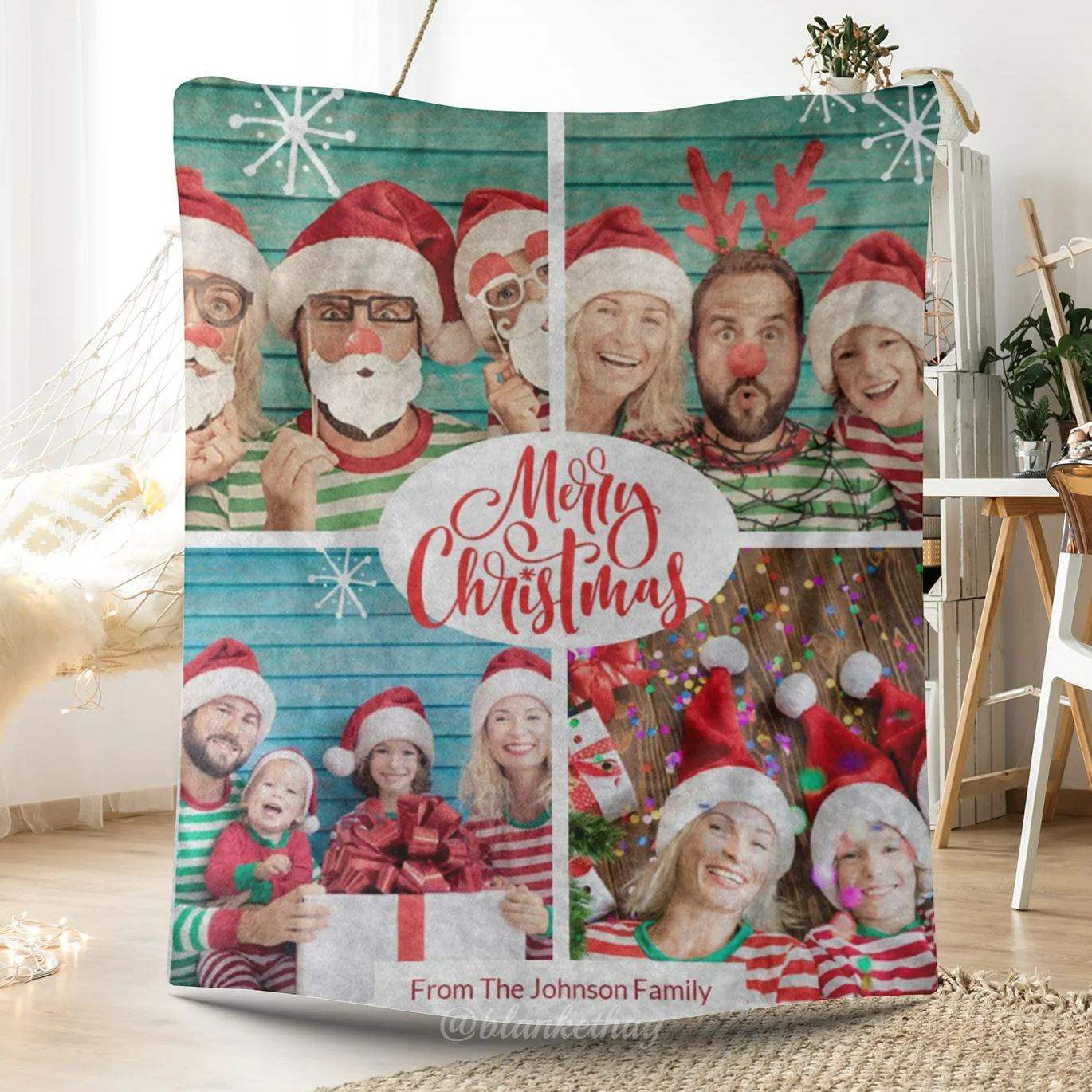 Merry Christmas Custom 4 Photos for Family 