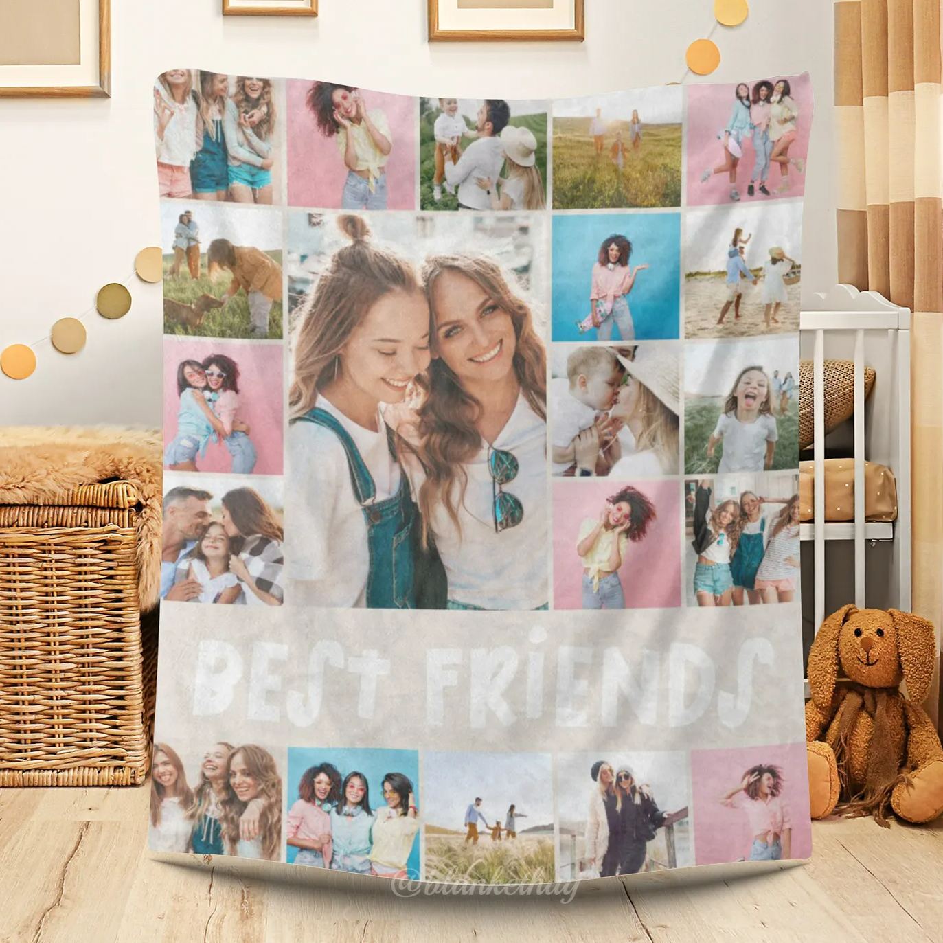 Personalized Photos Best Friends Fleece Blankets