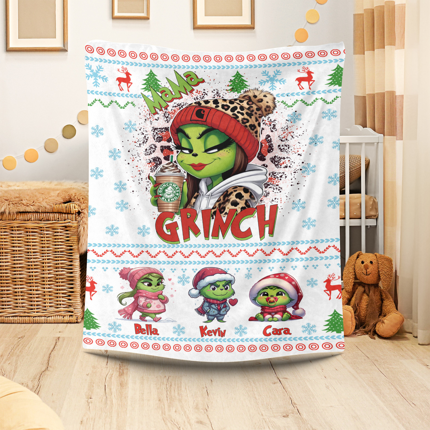 Christmas Cartoon Custom Blanket