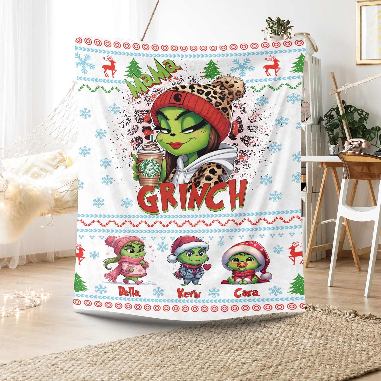 Christmas Cartoon Custom Blanket
