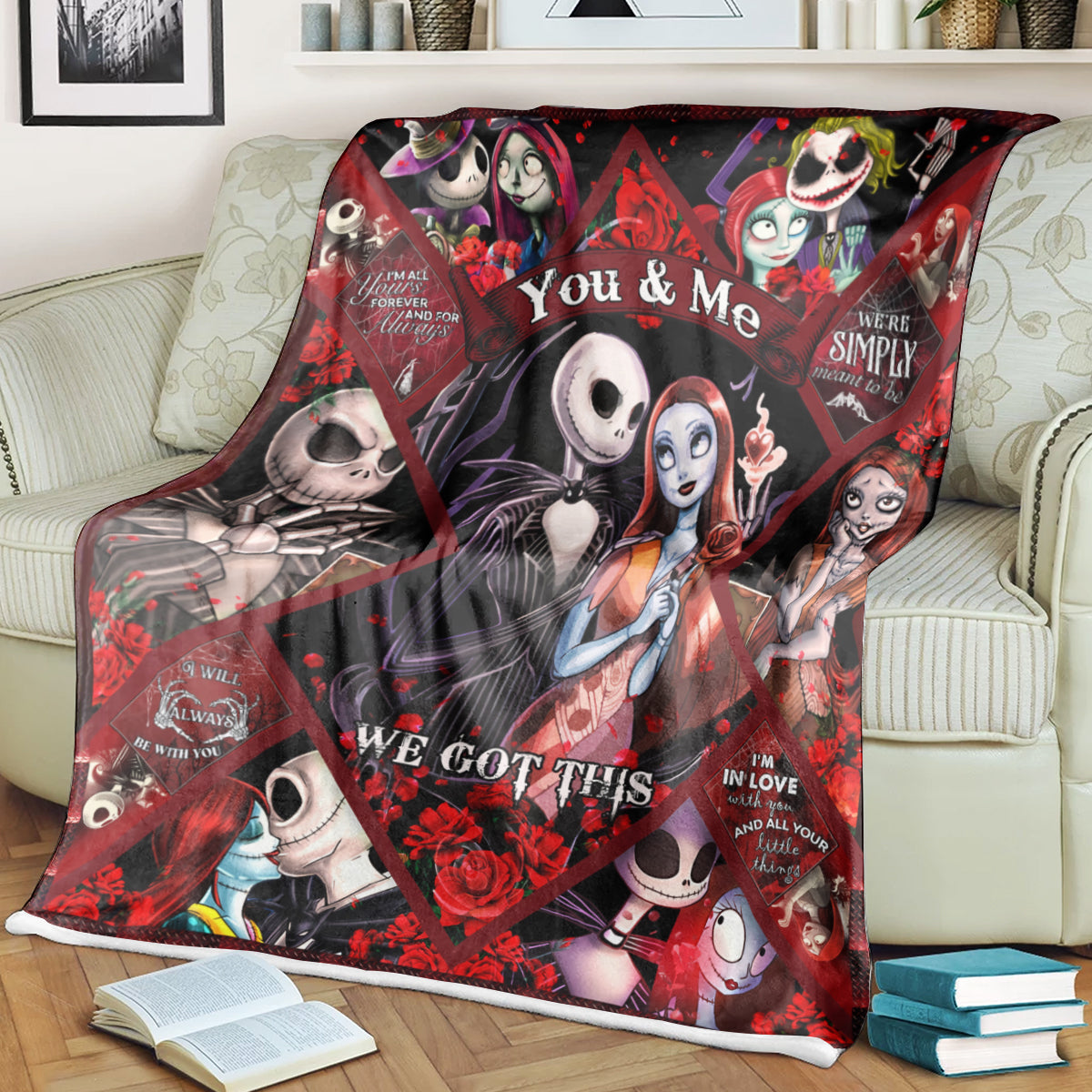 You & Me  Halloween Flannel Blanket