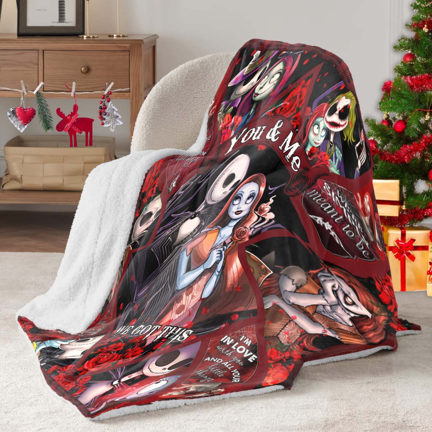 You & Me  Halloween Flannel Blanket