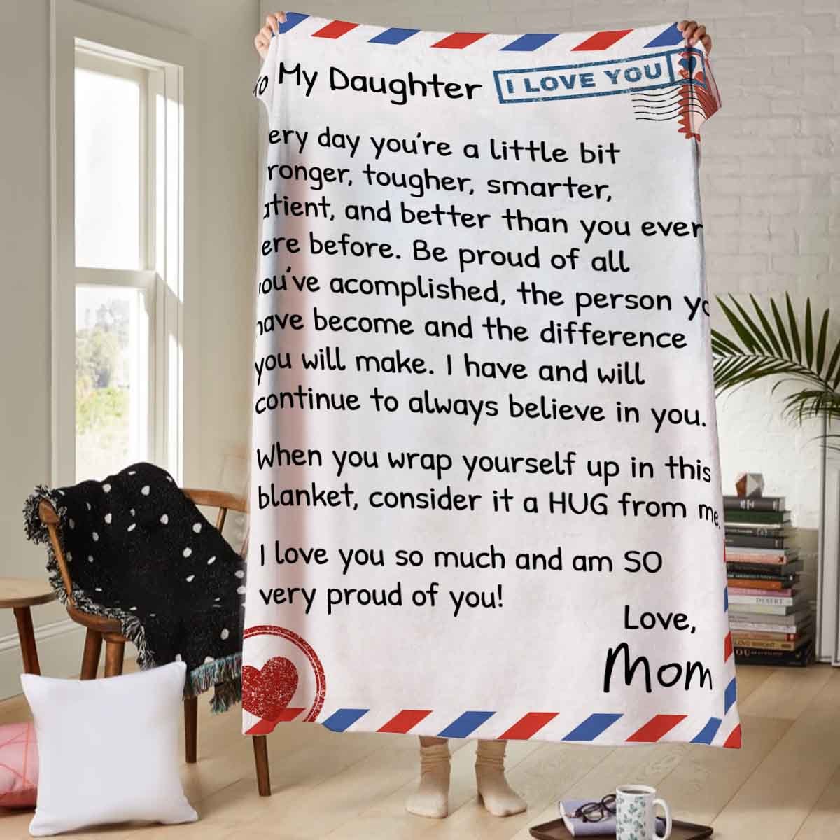 Letter Fleece Blanket - To My Daughter 