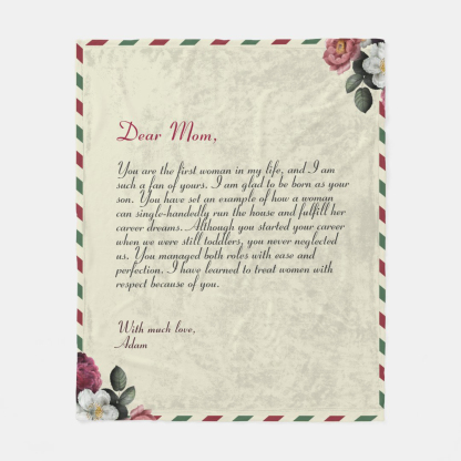 To My Mom- Personalized Love Letter Fleece Blanket