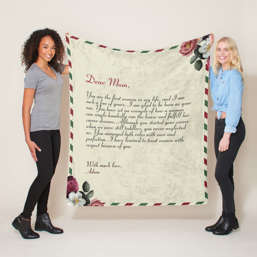 To My Mom- Personalized Love Letter Fleece Blanket