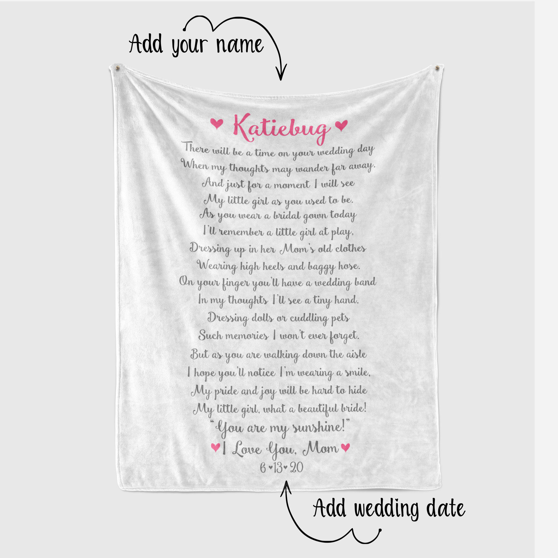 To My Daughter - Custom Poem Wedding Blanket