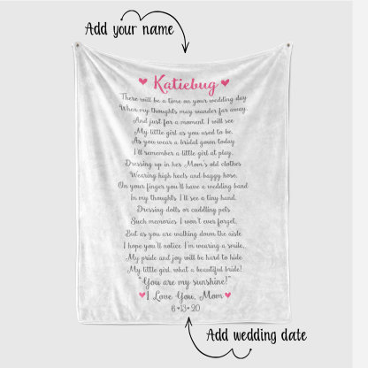 To My Daughter - Custom Poem Wedding Blanket