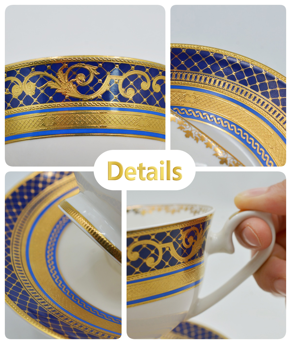 Porcelain ceramic bone china turkish coffee afternoon tea cup and saucer gift set luxury classic