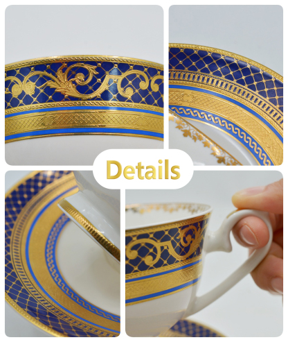 Porcelain ceramic bone china turkish coffee afternoon tea cup and saucer gift set luxury classic