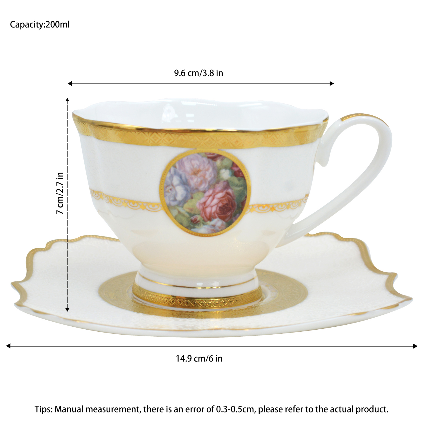 European Classical Style Bone China Ceramic gold porcelain High Quality coffee tea cup set