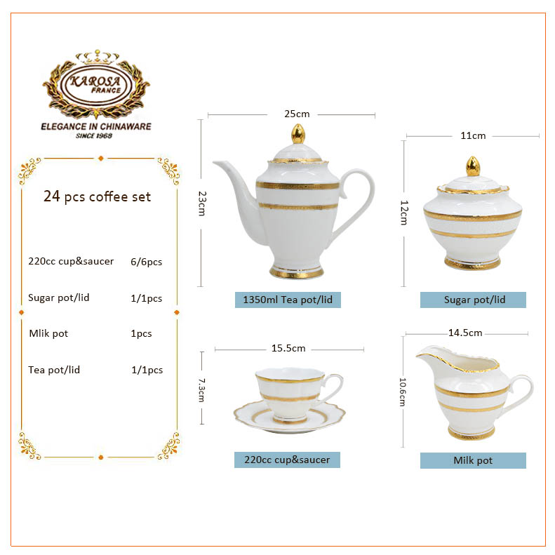 17pcs British luxury classic design tea cup set for woman gifts afternoon tea set 