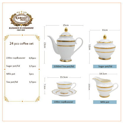 17pcs British luxury classic design tea cup set for woman gifts afternoon tea set 