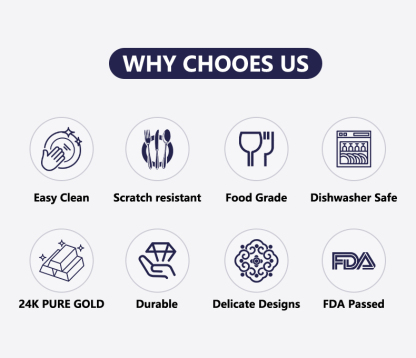 Luxury 24pcs Designer Royal Porcelain Dinner Set Bone China Ceramic Manufacturer Luxury Gold Dinnerware Set for 6 person 