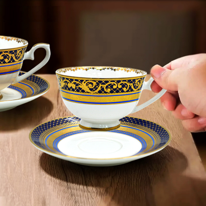 Porcelain ceramic bone china turkish coffee afternoon tea cup and saucer gift set luxury classic