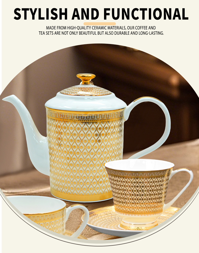 17pcs luxury design tea cup set for woman gifts afternoon tea set 