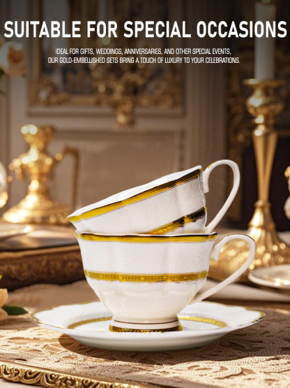 17pcs British luxury classic design tea cup set for woman gifts afternoon tea set 