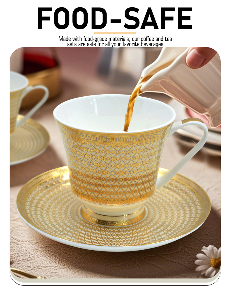 17pcs luxury design tea cup set for woman gifts afternoon tea set 