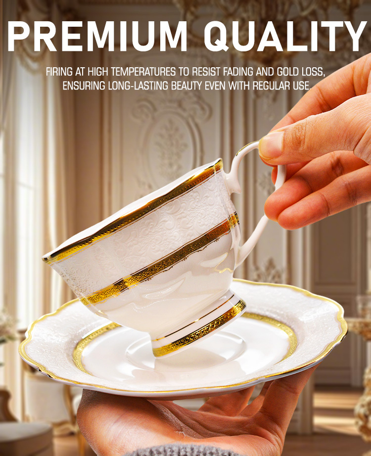 17pcs British luxury classic design tea cup set for woman gifts afternoon tea set 