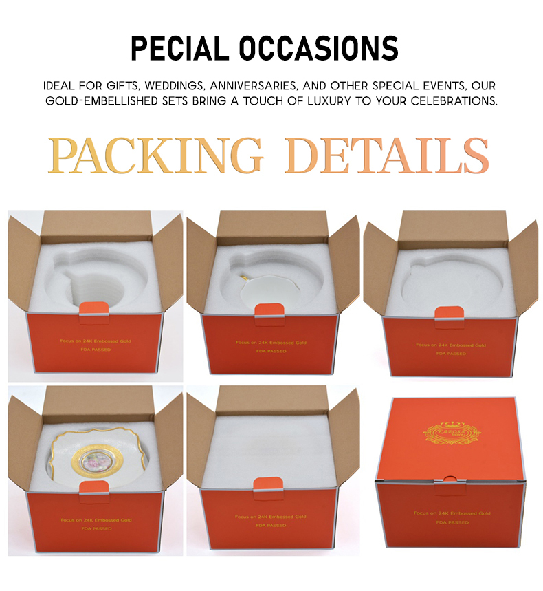 BoneChina 9.5 0z(280ml/cc )Coffee Tea Cups and Saucers Set for wedding TeaParty or Women Gift Golden Blue and White color 