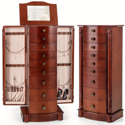  9-Layer Mirrored Jewelry Cabinet