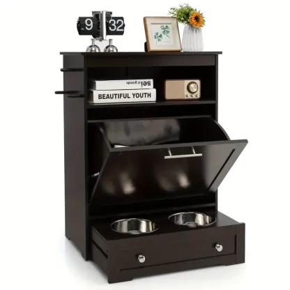 Pet Feeders With Storage Cabinet