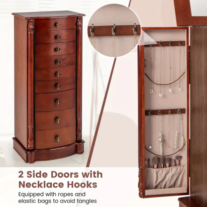  9-Layer Mirrored Jewelry Cabinet