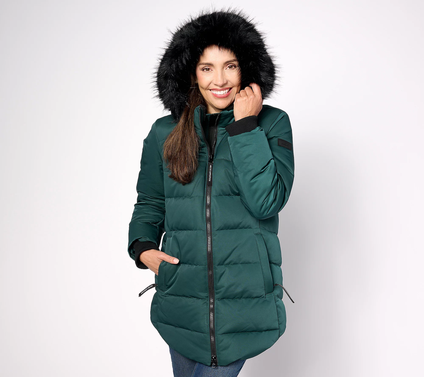 Arthtctic Expethtdition Curved Hem Down Parka with Detachable Hood