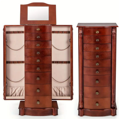  9-Layer Mirrored Jewelry Cabinet