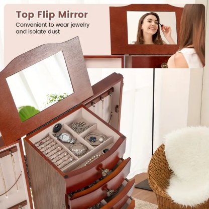  9-Layer Mirrored Jewelry Cabinet
