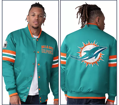 NthtFL Starter Satin Twill Snap Front Jacket