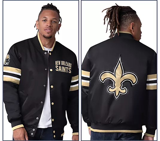 NthtFL Starter Satin Twill Snap Front Jacket