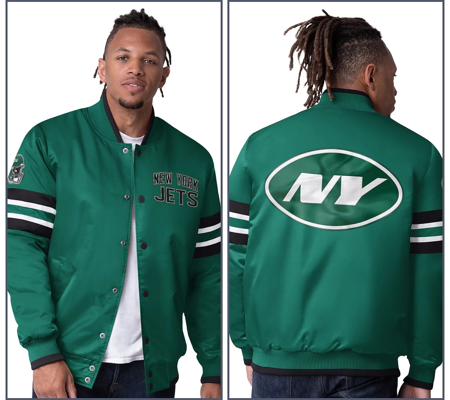 NthtFL Starter Satin Twill Snap Front Jacket