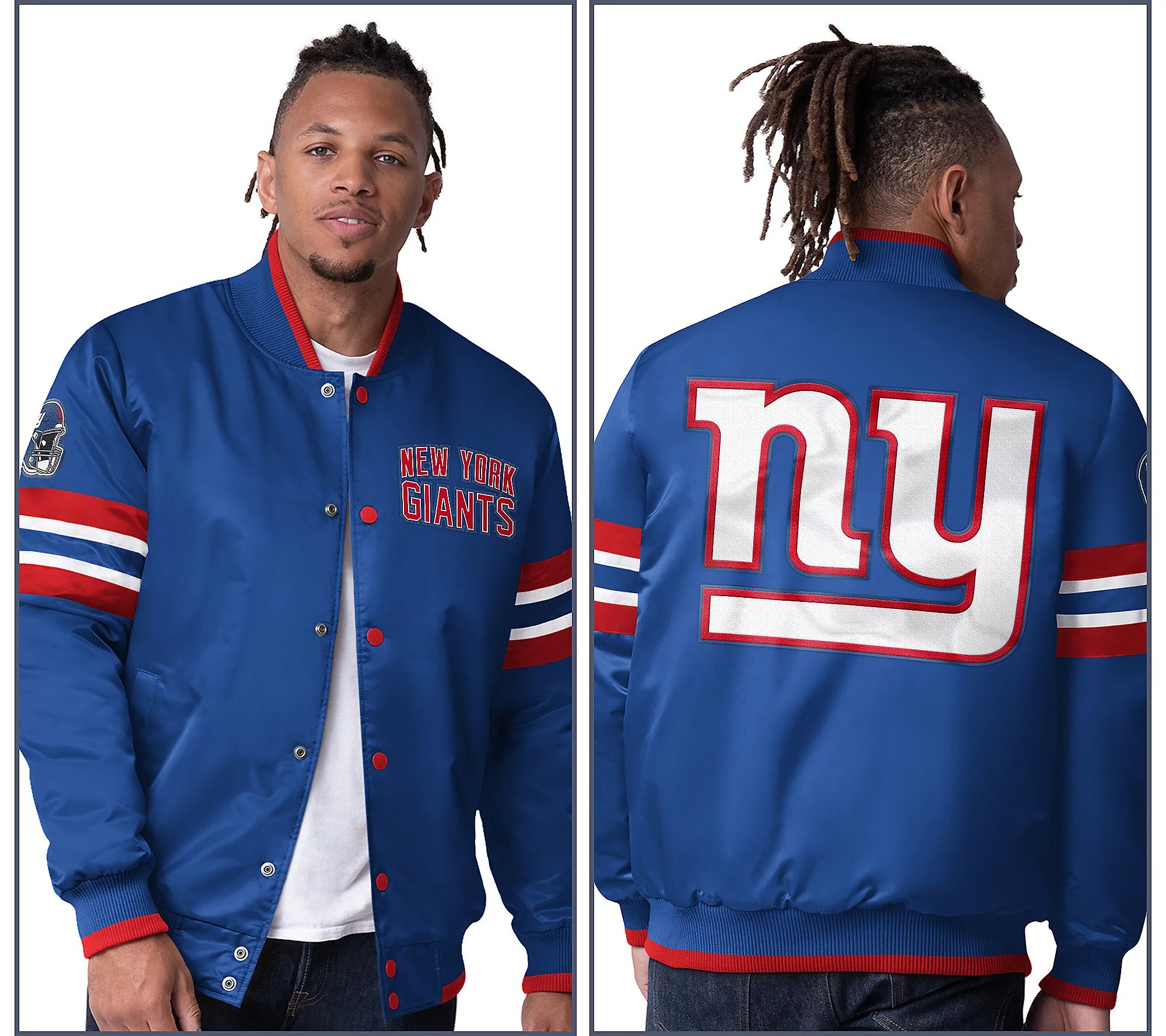 NthtFL Starter Satin Twill Snap Front Jacket