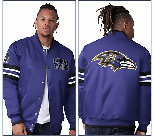 NthtFL Starter Satin Twill Snap Front Jacket