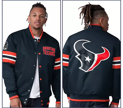 NthtFL Starter Satin Twill Snap Front Jacket