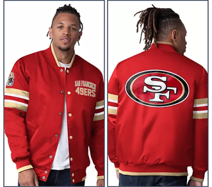 NthtFL Starter Satin Twill Snap Front Jacket