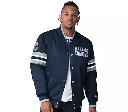 NthtFL Starter Satin Twill Snap Front Jacket