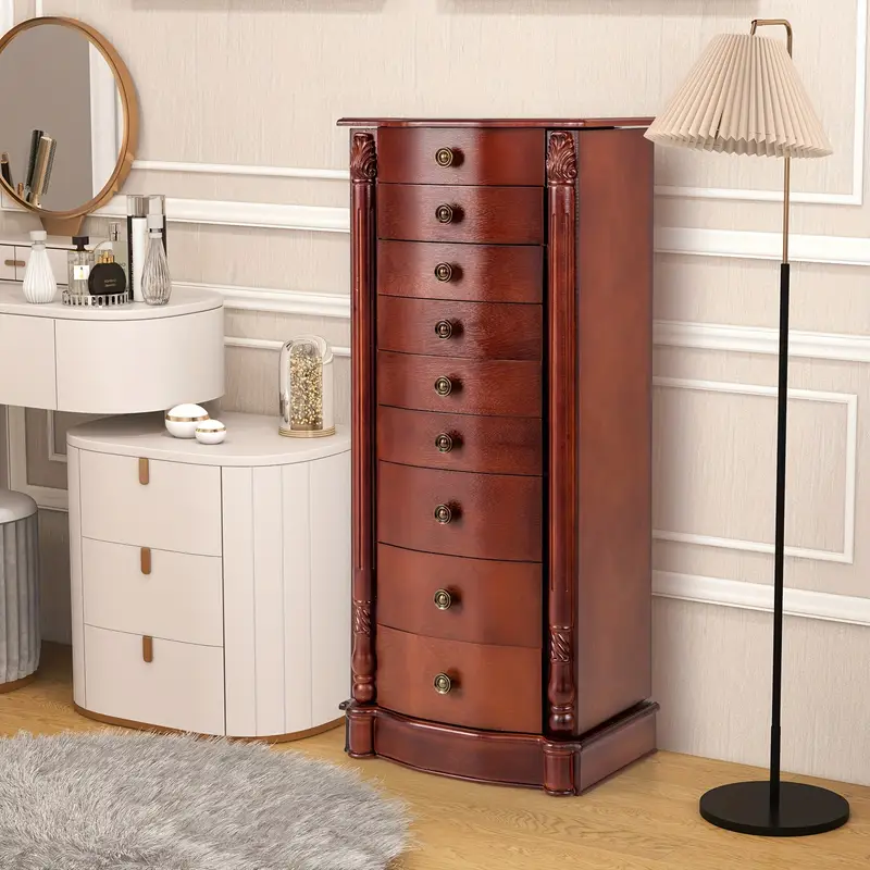  9-Layer Mirrored Jewelry Cabinet