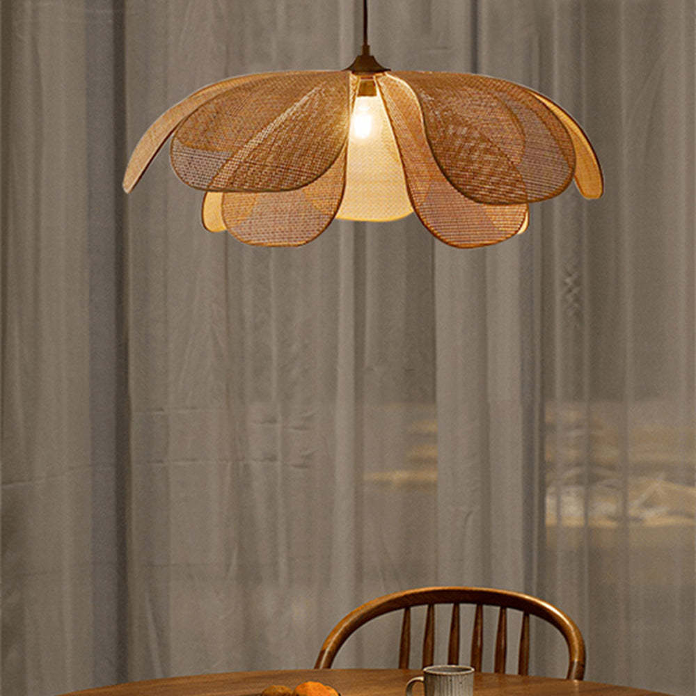 Ritta Lampada a Sospensione Rattan/Intreccio di Salice Fiore
