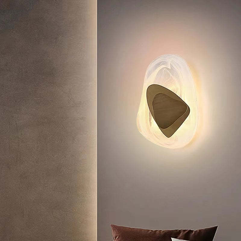 Chan Moderno LED Arte Deco Irregolare Applique Metallo/Acrilico Nero/Oro