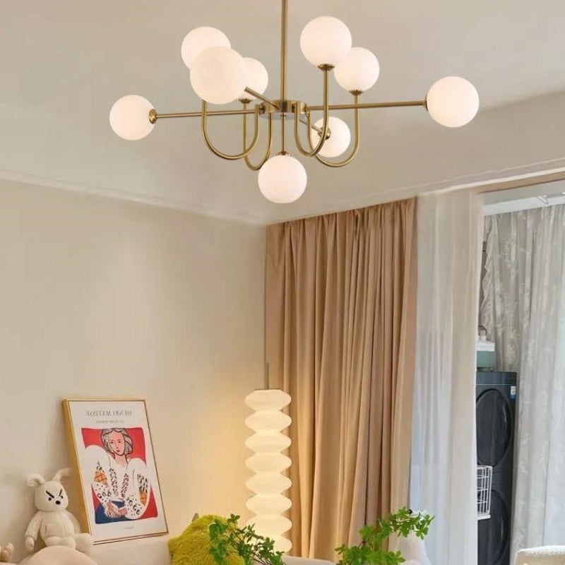 Valentina Moderno Metallo/Vetro Lux Lampadario Oro Soggiorno/Sala da Pranzo